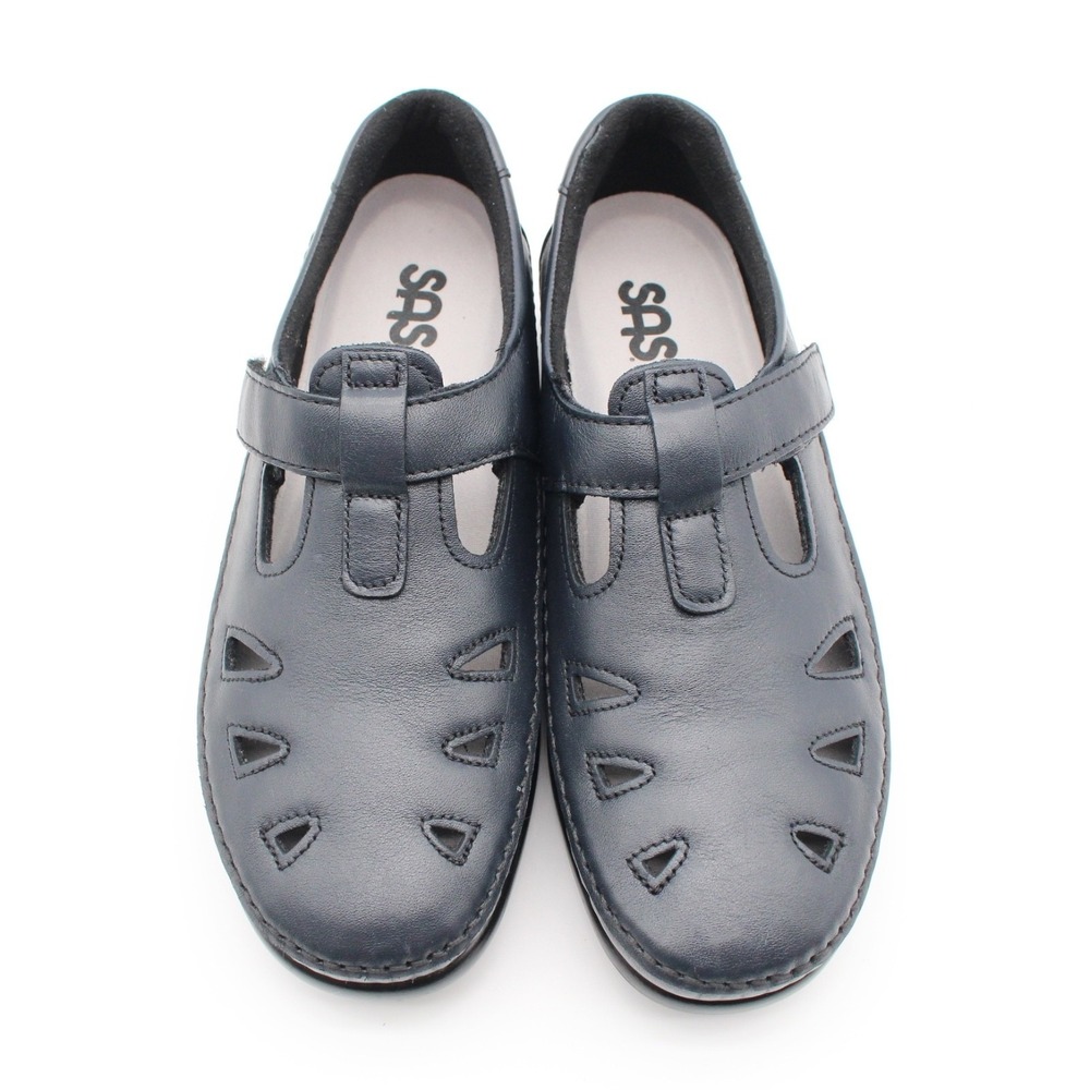 Sas Roamer Womens Size 7.5M Navy Blue Leather Slip On Loafers Shoes - Picture 10 of 11